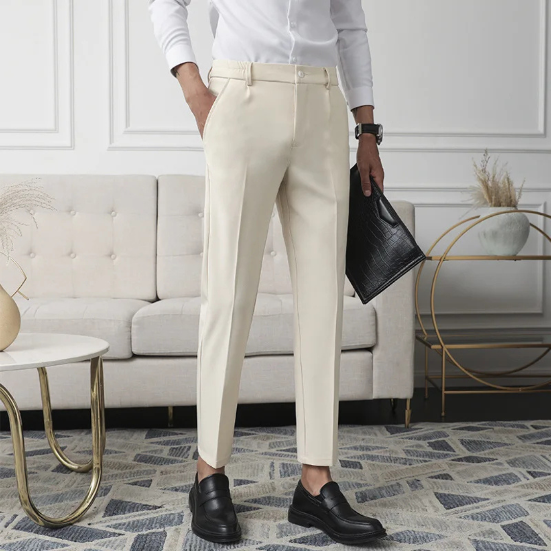 Elegante Chino Broek Heren | Slanke Pasvorm | Ivoor